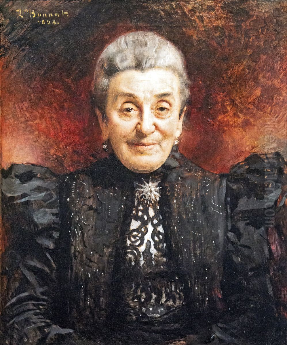 Portrait of elderly ladyFrancais:Portrait de dame ageeItaliano:Ritratto di signora anziana Oil Painting by Leon Bonnat