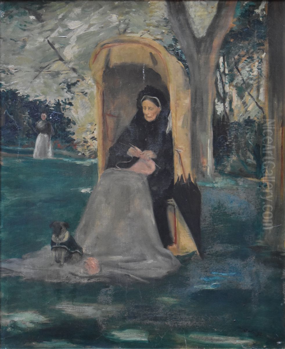 Portrait de la mere de l'artiste Oil Painting by Jacques-Emile Blanche