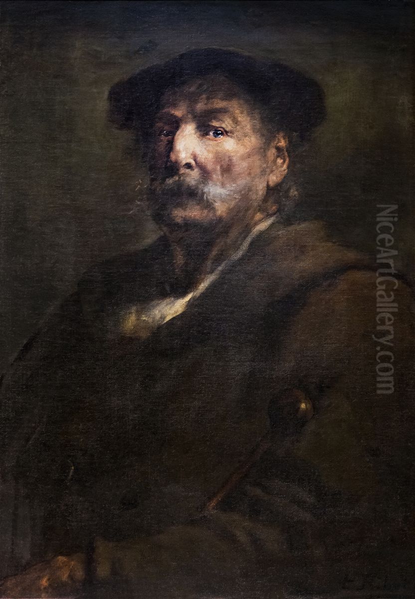 Autoportrait (1887-90) Oil Painting by Augustin Theodule Ribot