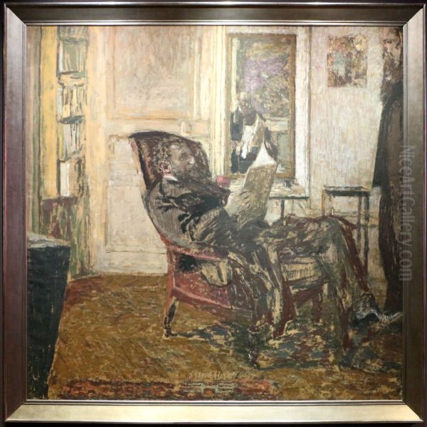Portrait of Thaddeus Natanson in chair Oil Painting by Edouard Vuillard
