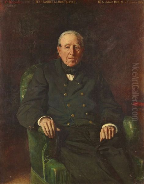 Portrait of the count of Montalivet Oil Painting by Leon Bonnat