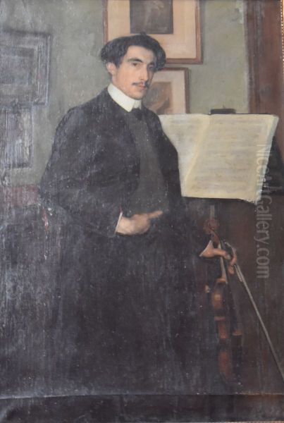 Portrait du frere de l'artiste Oil Painting by William Laparra