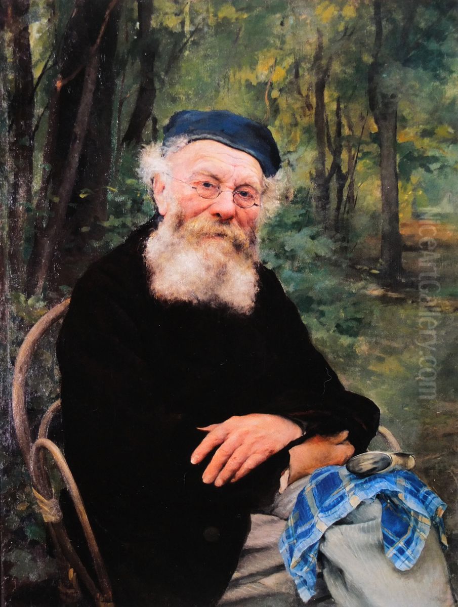 The artist's grandfather Oil Painting by Jules Bastien-Lepage