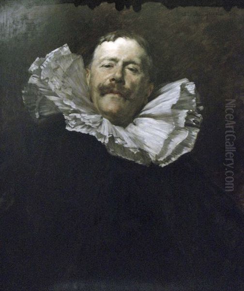 Portrait du peintre Antoine Guillemet Oil Painting by Ferdinand Roybet