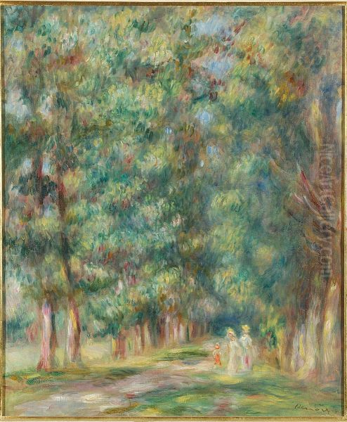 Promenade Undergrowth Oil Painting by Pierre-Auguste Renoir