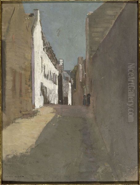 Rue a Douarnenez Oil Painting by Odilon Redon
