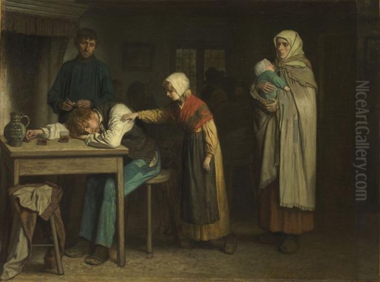 Scene de cabaret Oil Painting by Charles de Groux