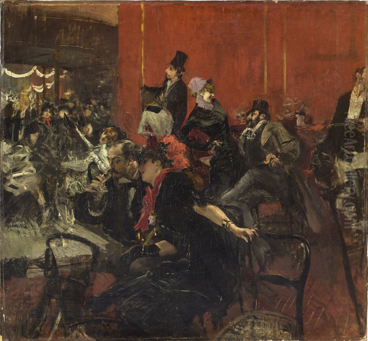 Scene de fete Oil Painting by Giovanni Boldini