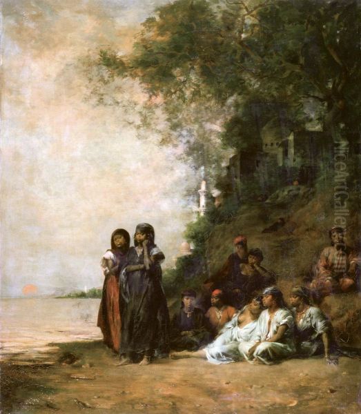Souvenir of Ezneh, Upper Egypt Oil Painting by Eugene Fromentin