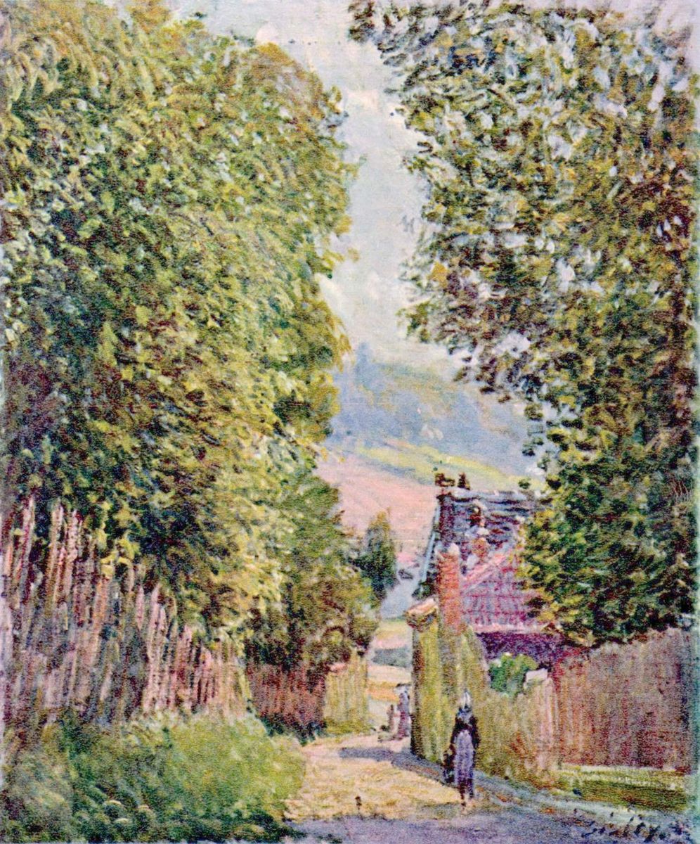 Eine Strasse in Louveciennes Oil Painting by Alfred Sisley