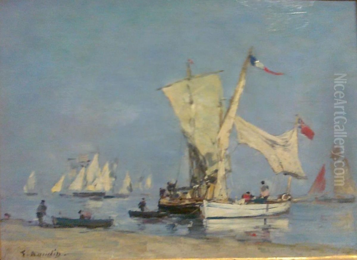 Voiliers Oil Painting by Eugene Louis Boudin