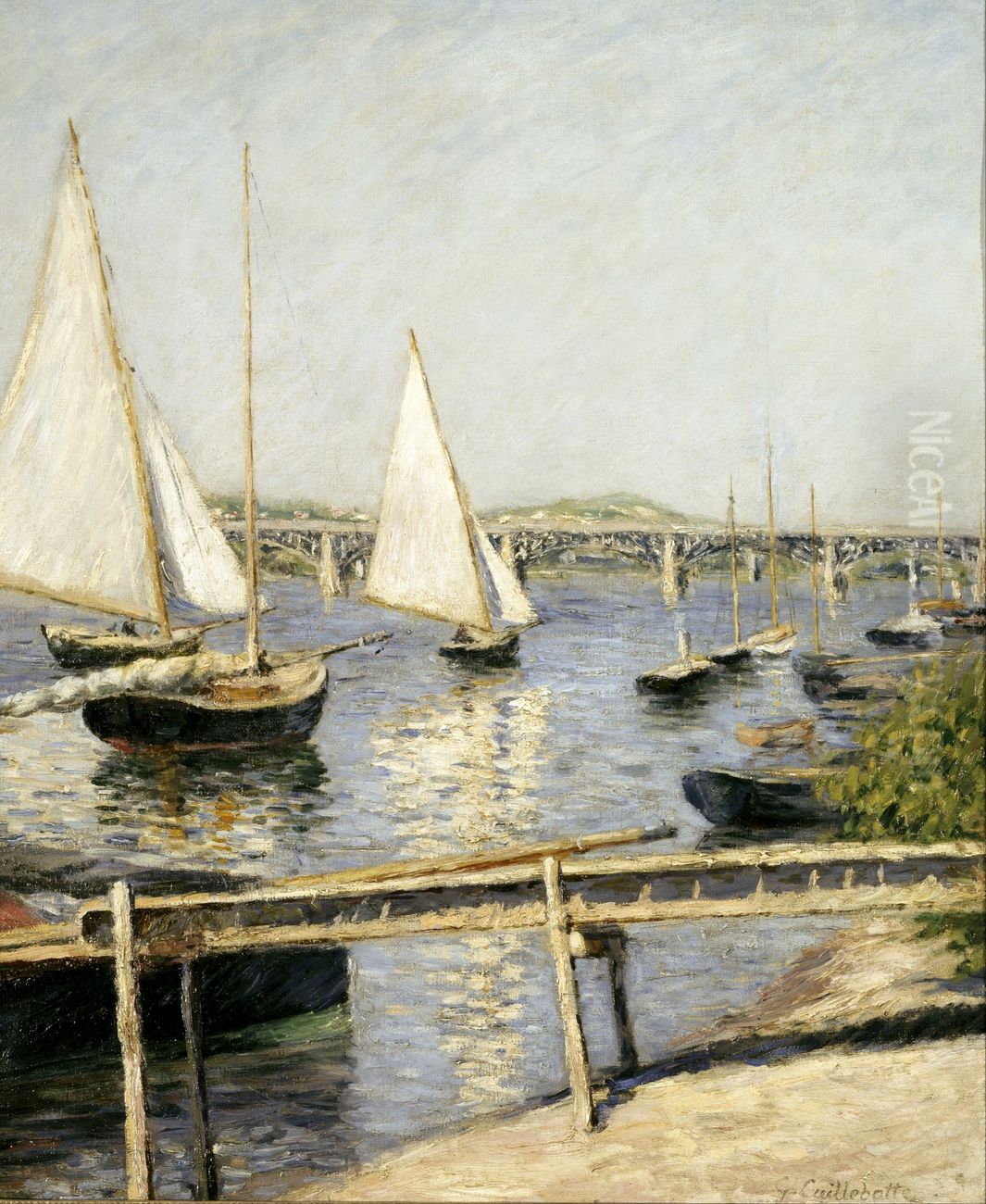 Voiliers a Argenteuil Oil Painting by Gustave Caillebotte