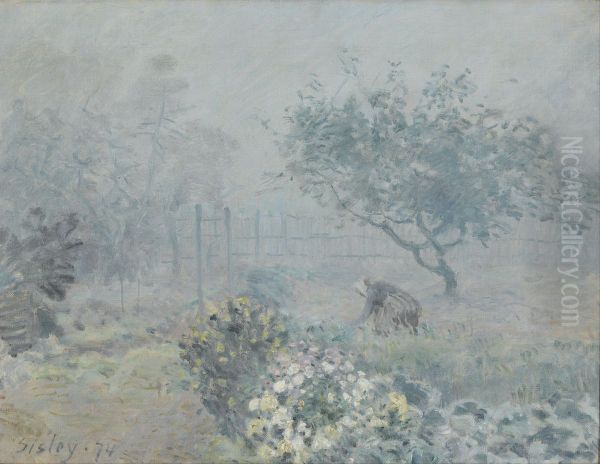 Fog, Voisins Oil Painting by Alfred Sisley