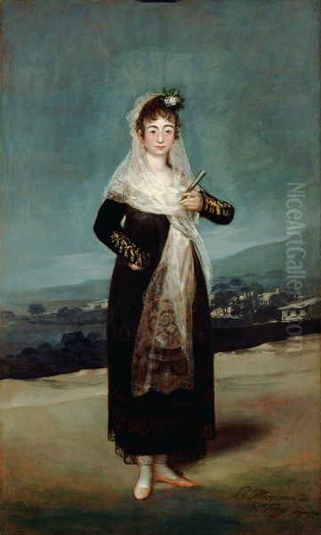Portrait of the Marquesa de Santiago Oil Painting by Francisco Goya