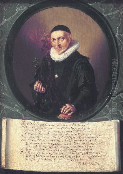 Portrait of Bernardus Paludanus Oil Painting by Hendrik Gerritsz Pot