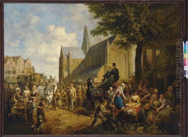 Grote Markt, Haarlem Oil Painting by Reinier Craeyvanger