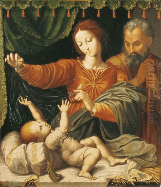 De Heilige Familie Oil Painting by Claes Gorisz