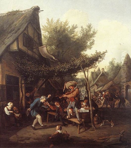 Village Feast Oil Painting by Cornelis Dusart