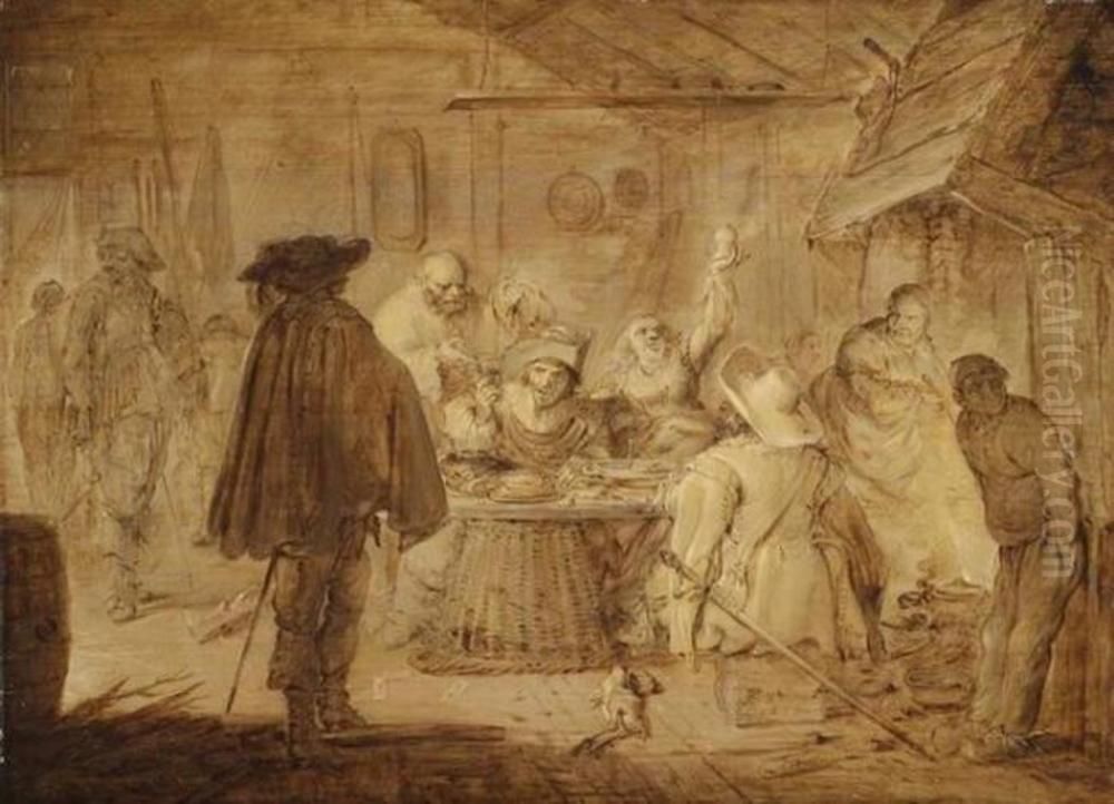 Soldiers in their quarters Oil Painting by Adriaen van de Venne