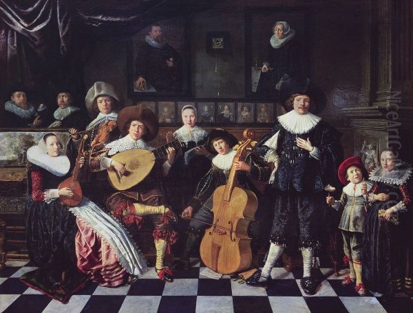 Familie portret van Jan Miense Molenaer Oil Painting by Jan Miense Molenaer
