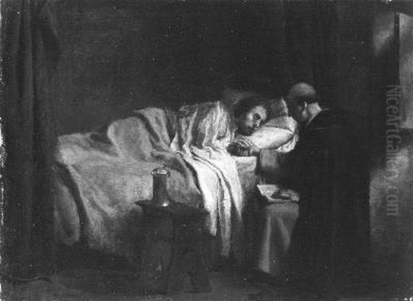 Het sterfbed Oil Painting by Jean-Louis-Ernest Meissonier