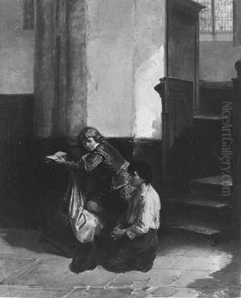 In de kerk Oil Painting by Herman Frederik Carel ten Kate