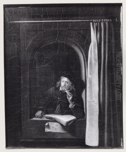 Man met pijp Oil Painting by Gerrit Dou