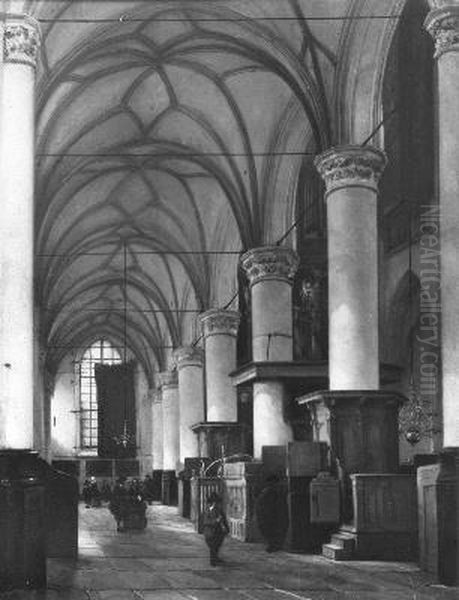 Interieur van een kerk te Alkmaar Oil Painting by Anthonie Waldorp