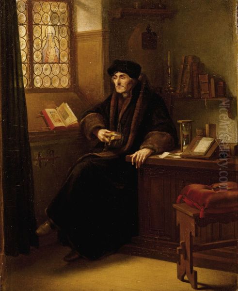 Portret van Erasmus Oil Painting by Jacobus Ludovicus Cornet