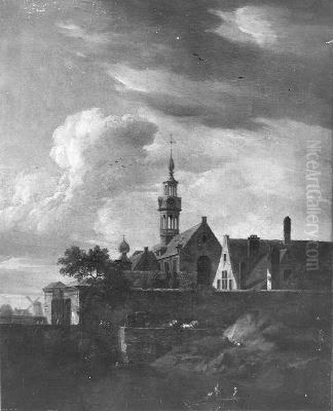 Stadswallen Oil Painting by Pieter-Frans De Noter