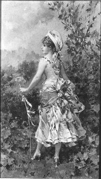 Jonge dame Oil Painting by Frederik Hendrik Kaemmerer