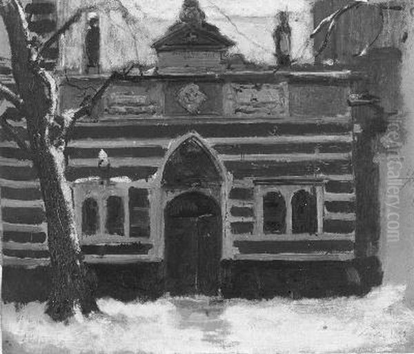 Poort te Leiden Oil Painting by August Allebe