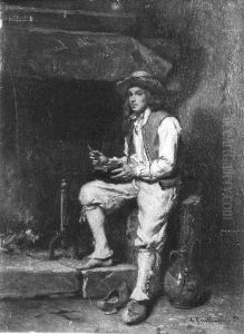 Papeter bij de haard