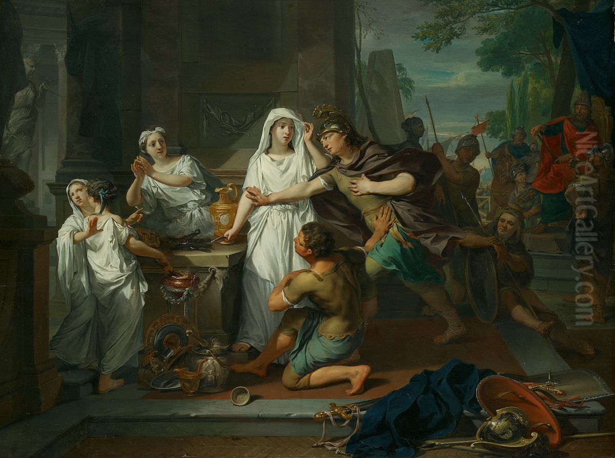 Orestes en Pylades in Tauris-Orestes and Pylades in Tauris Oil Painting by Nikolaas Verkolje