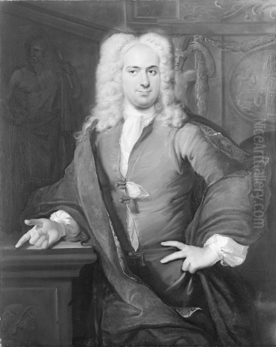 Portret van een man Oil Painting by Cornelis Troost