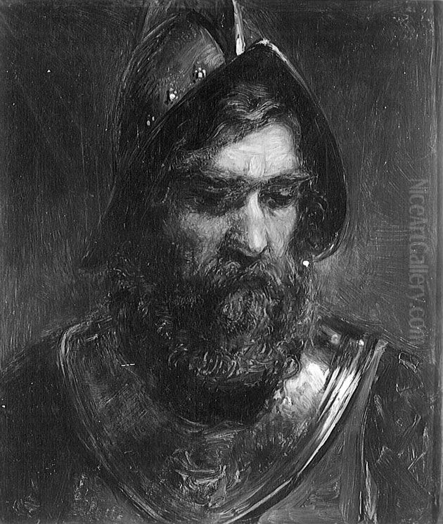 Studie van de kop van een krijgsman Oil Painting by Nicolaas Pieneman