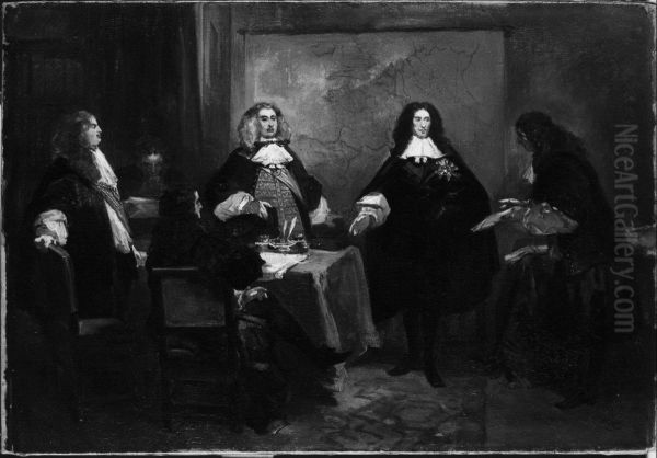 Anno 1668. De vrede van Aken Oil Painting by Charles Rochussen
