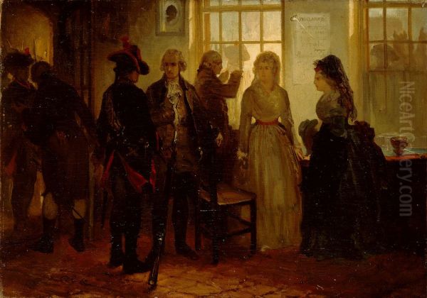 Anno 1787. De aanhouding van de prinses van Oranje bij Goejanverwellesluis Oil Painting by Charles Rochussen