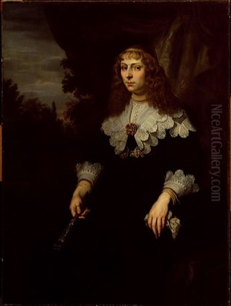 Eva Geelvinck (1619-1698)-Portrait of Eva Geelvinck Oil Painting by Joachim von, I Sandrart