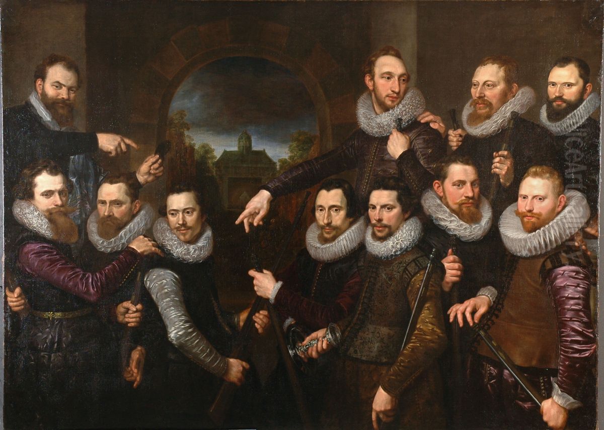 Schuttersstuk (Kloveniersdoelen) Oil Painting by Cornelis van der Voort
