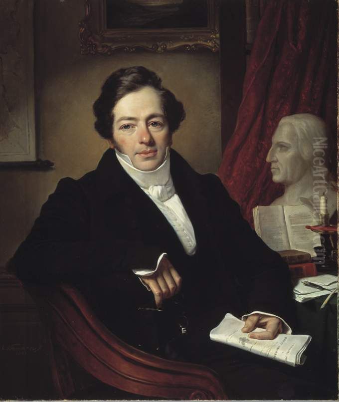Mr. Jean Brand tot Cabauw, heer van Langerak en Cabauw weduwnaar van Anna de Clerq Oil Painting by Cornelis Kruseman
