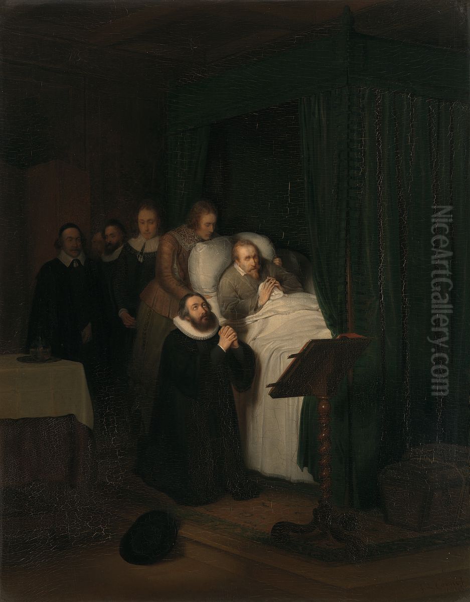 Het sterfbed van Hugo de Groot Oil Painting by Jacobus Ludovicus Cornet