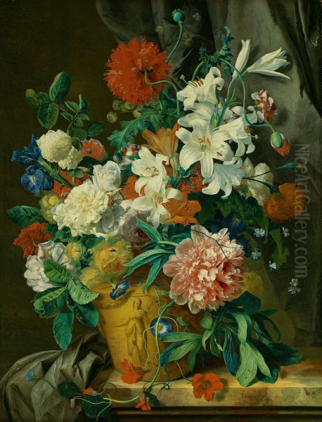Stilleven met bloemen, 'Lelien des velts' Oil Painting by Jan Van Huysum