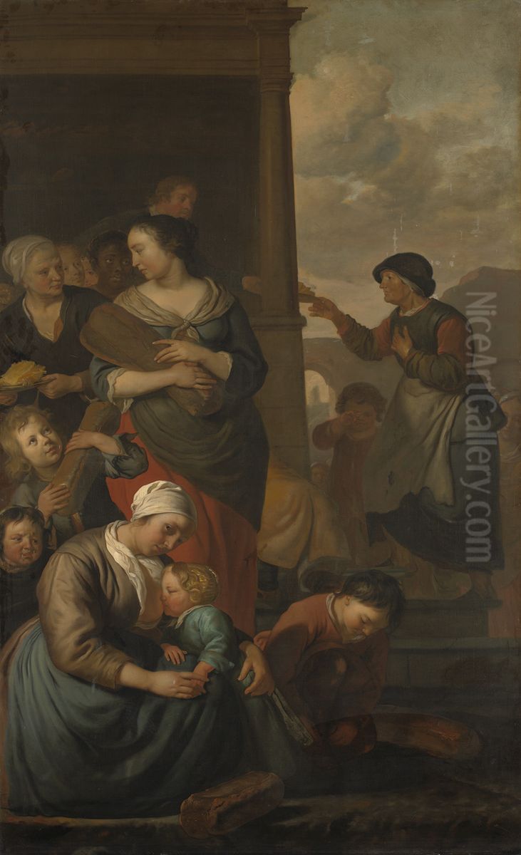 Allegorie op de spijsuitdeling aan de armen Oil Painting by Jacob van Loo