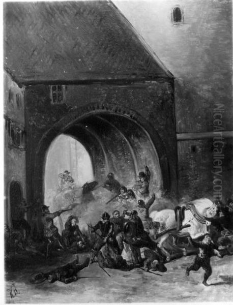 Anno 1590. De mislukte aan slag op Lochem Oil Painting by Karel Frederik Bombled