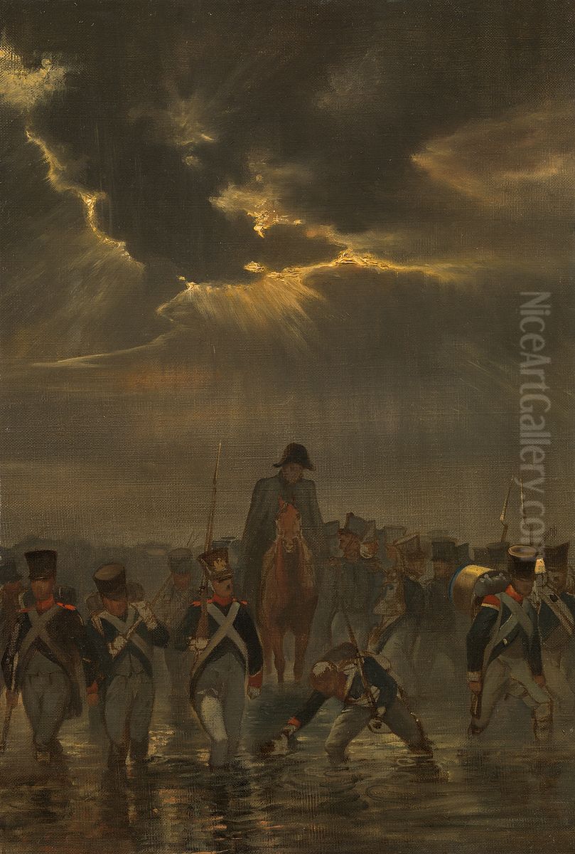 Anno 1809. De tocht van generaal Cort Heijligers om Bath te heroveren Oil Painting by Karel Frederik Bombled