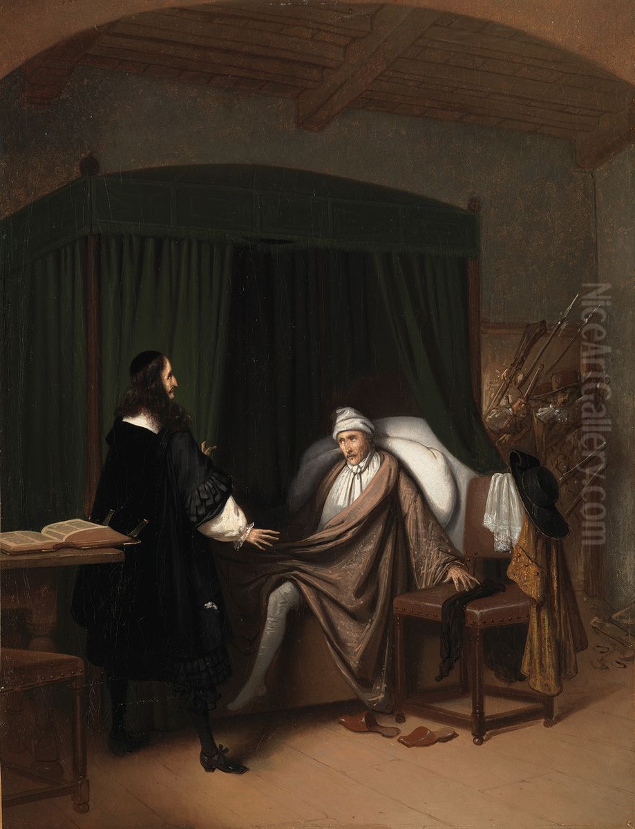 Anno 1672. De gebroeders De Witt in de Gevangenpoort Oil Painting by Jacobus Ludovicus Cornet