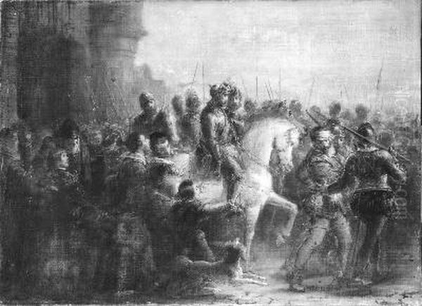 Anno 1579. De mislukte aanslag van Filips van Egmond op Brussel Oil Painting by Johannes Hinderikus Egenberger