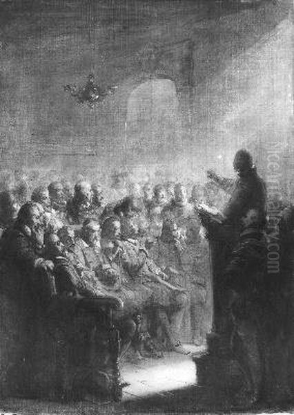 Anno 1637. De inwijding van de hogeschool te Utrecht Oil Painting by Johannes Hinderikus Egenberger