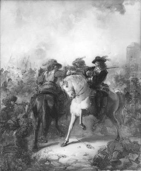 Anno 1678. De slag bij Saint-Denis Oil Painting by Johannes Hinderikus Egenberger